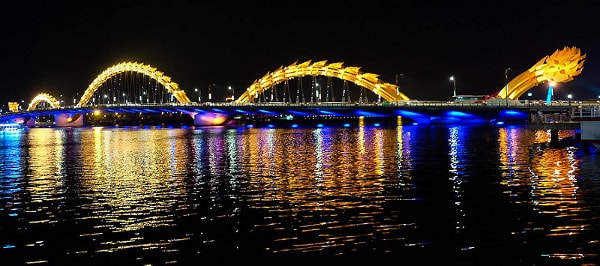 Danang Dragon Bridge at night